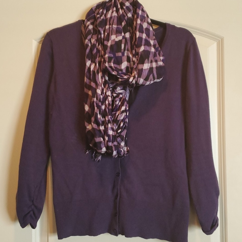 Cardigan, cami, & scarf